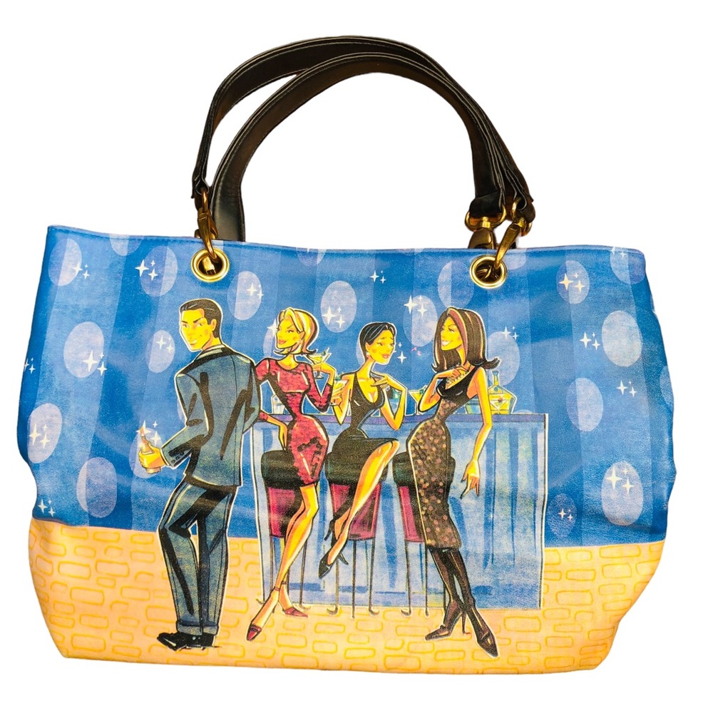 Handbag: 3 ladies, 1 man and a bar! Hmm, wonder what happens next? Too cute!
